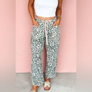 Leopard Waist Tie Pants